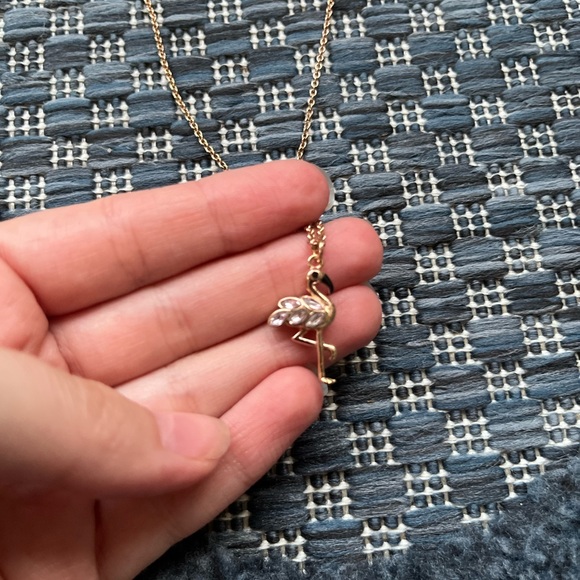 Kate Spade Bird’s The Word Rose Gold Flamingo Necklace - Picture 3 of 7